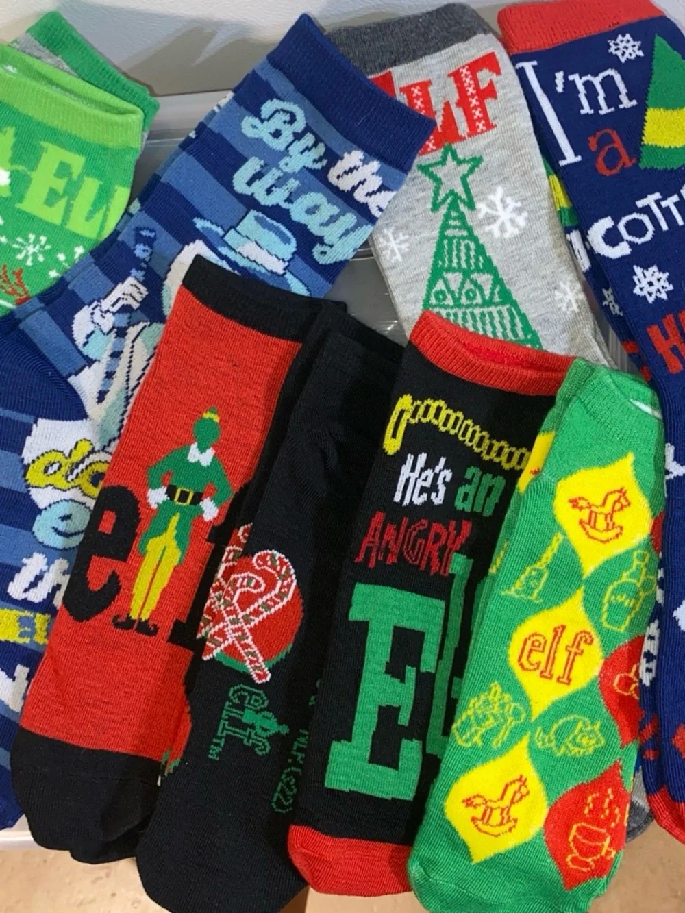 Holiday Crew & high Socks Pack - 9 pair- new ELF